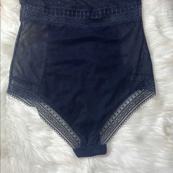 Autograph Lace Bodysuit Navy Blue Size 8 - Picture 9 of 12
